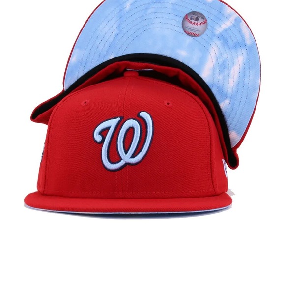 New Era Washington Nationals Scarlet Cloud Under 59FIFTY Fitted Hat Size 7 1/2 - Picture 5 of 5